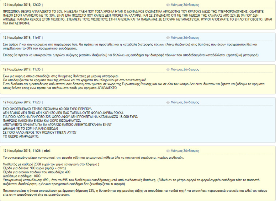 Φορολογικό νομοσχέδιο - Ηλεκτρονικές αποδείξεις: «Βροχή» τα σχόλια πολιτών στο opengov.gr