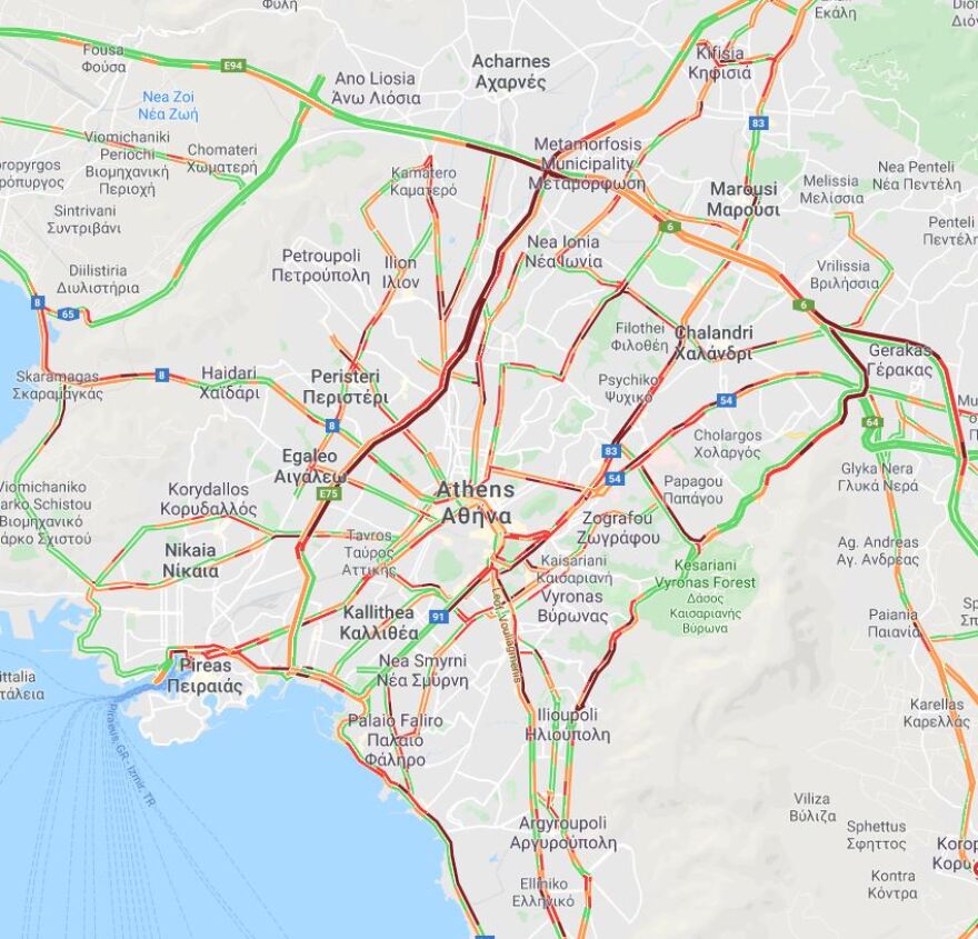 Κίνηση: Μποτιλιάρισμα στον Κηφισό - Η κακοκαιρία Βικτώρια προκαλεί χάος στους δρόμους