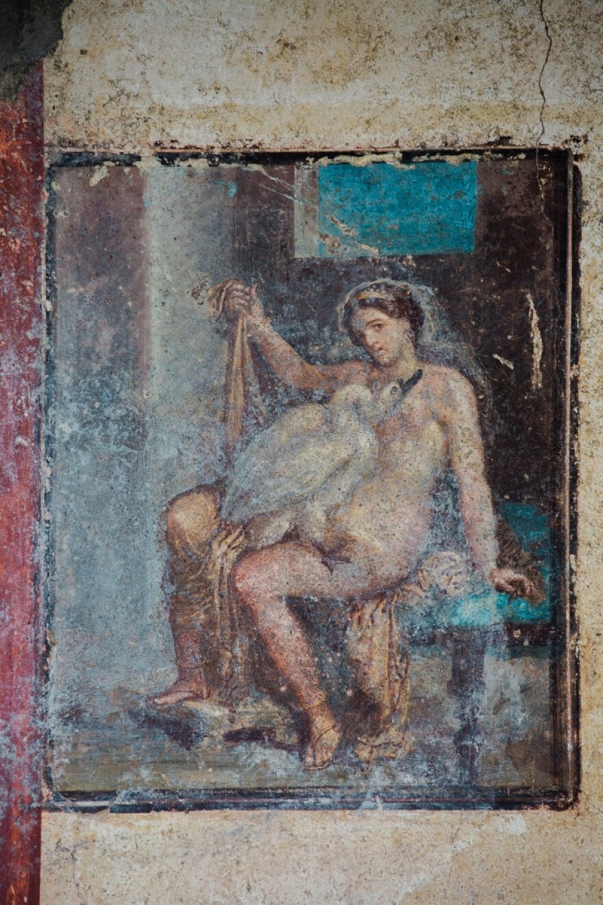 Στην Πομπηία παρουσιάζεται για πρώτη φορά η ερωτική νωπογραφία της Λήδας και του Δία