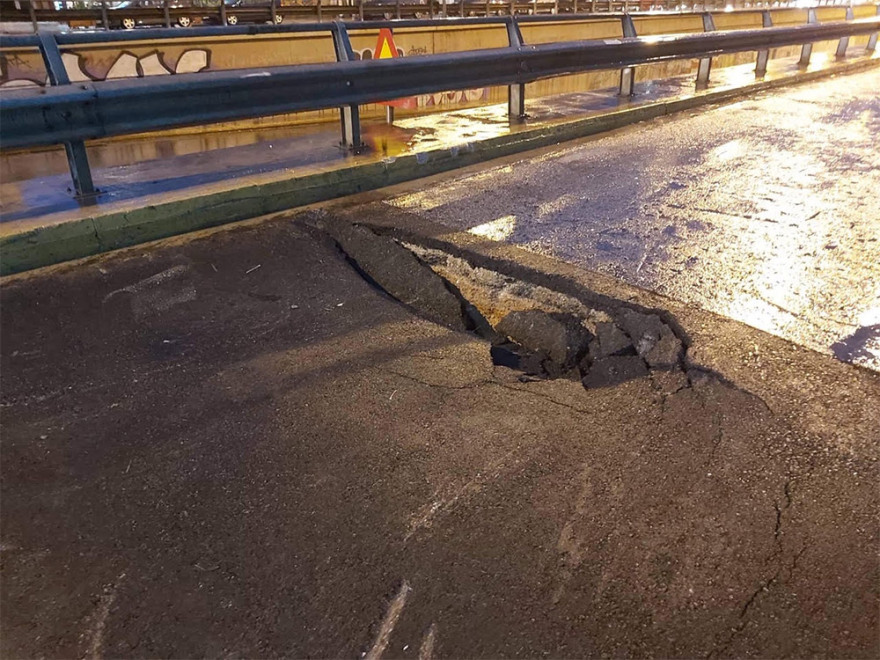 Κακοκαιρία Γηρυόνης: Κύμα βροχής «σάρωσε» την Αττική - Καθίζηση στη Χαμοστέρνας 