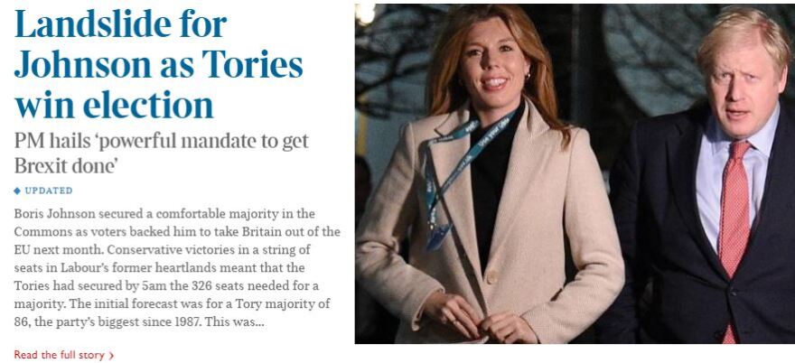 Βρετανικές εφημερίδες για εκλογές: «Η αυγή της Βρετανίας του Μπόρις» ή... «Χριστουγεννιάτικος εφιάλτης»;