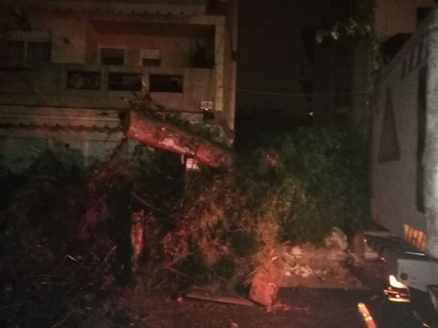 Ηράκλειο: Δέντρο έπεσε πάνω σε αυτοκίνητο 