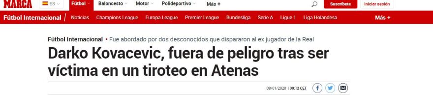 Διεθνές ενδιαφέρον για τη δολοφονική επίθεση κατά του Ντάρκο Κοβάσεβιτς