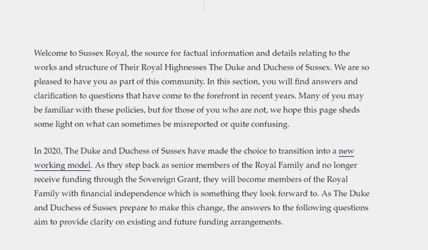#Megxit: Το νέο site του Χάρι και της Μέγκαν σκιαγραφεί τη «μετάβαση» στον νέο τρόπο ζωής τους