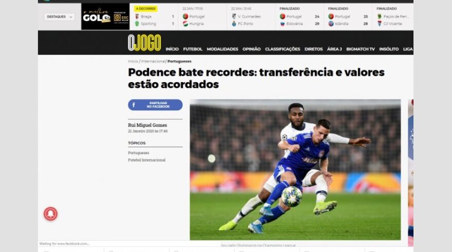 Ολυμπιακός-O' Jogo: Έκλεισε με 28 εκατ. η μεταγραφή Ποντένσε στη Γουλβς