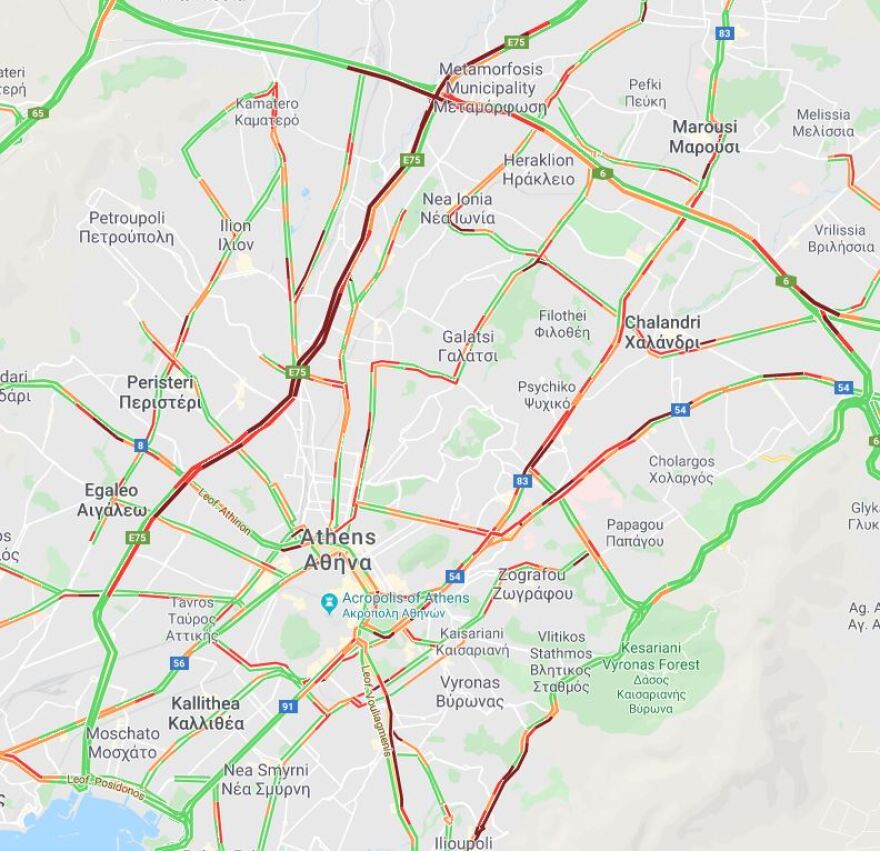 Κίνηση: Μποτιλιάρισμα και στα δύο ρεύματα του Κηφισού - Πού υπάρχουν προβλήματα