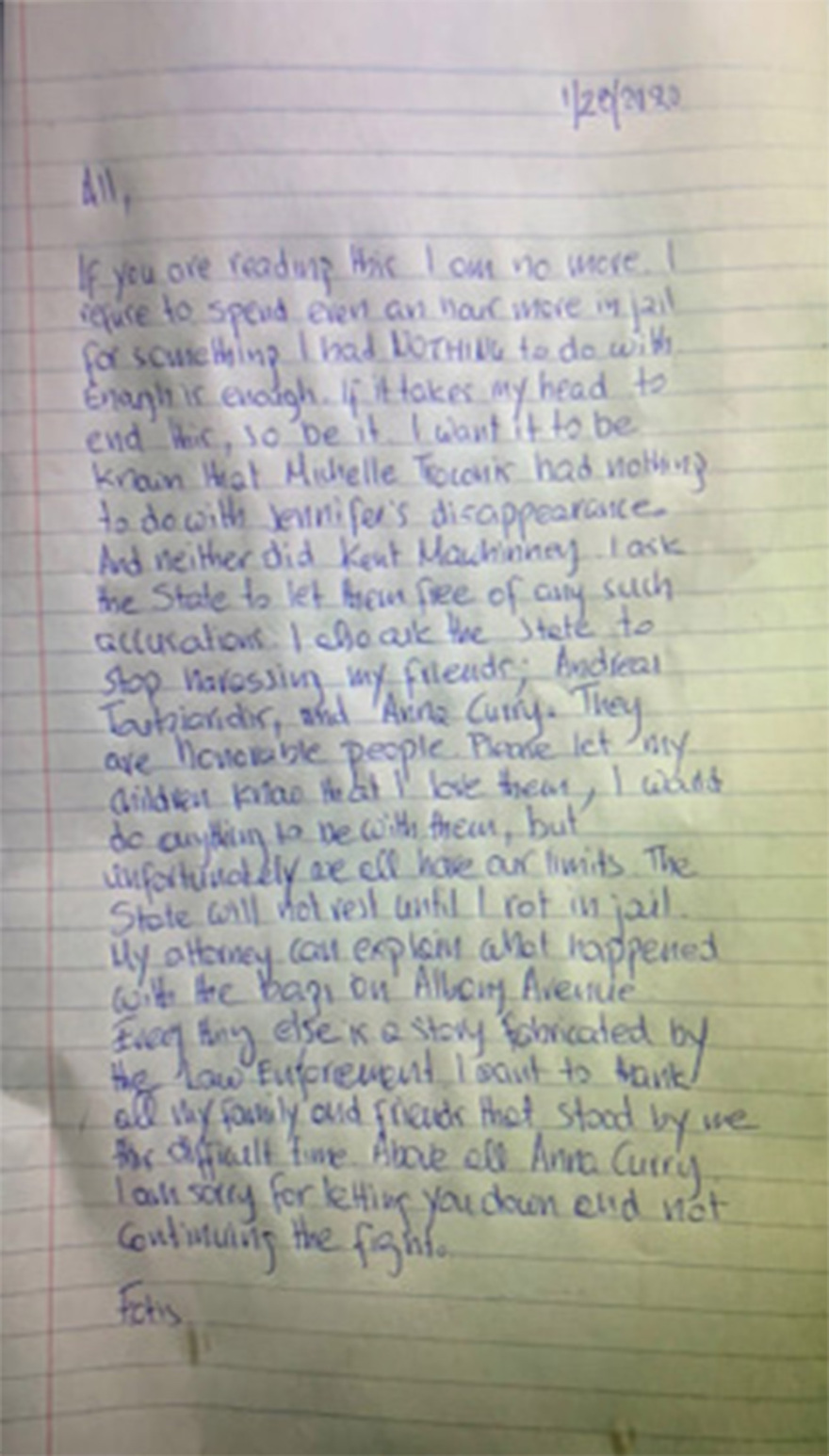 Φώτης Ντούλος: Αυτό είναι το σημείωμα που άφησε πριν αυτοκτονήσει