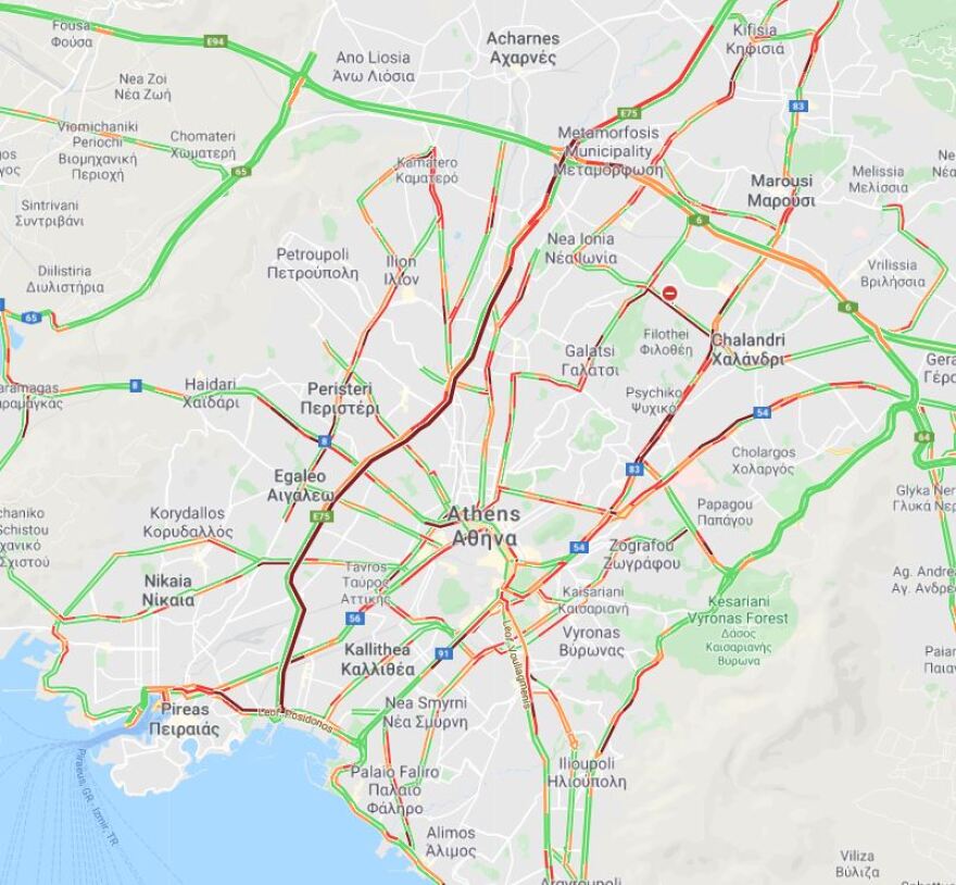 Κίνηση: Μποτιλιάρισμα για ώρες στον Κηφισό λόγω τροχαίου