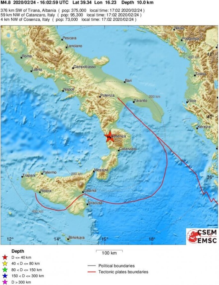 Σεισμός 4,5 Ρίχτερ στην Ιταλία