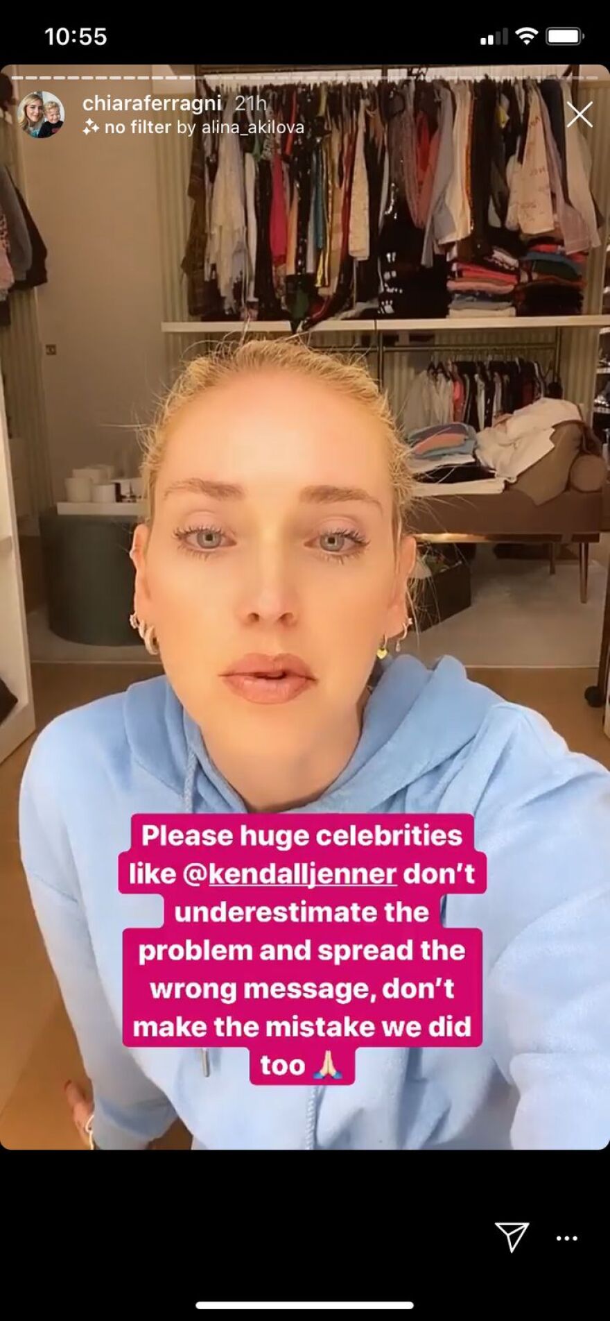 Κιάρα Φεράνι σε Κένταλ Τζένερ για κορωνοϊό: Δεν είναι μια γ… γρίπη!