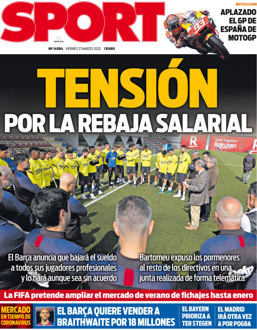 Κορωνοϊός - Μπαρτσελόνα: Εκνευρισμός στους παίκτες για τη μείωση μισθών