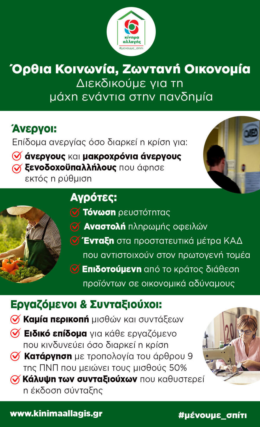 Κορωνοϊός: Οι 7 προτάσεις του ΚΙΝΑΛ για την οικονομία