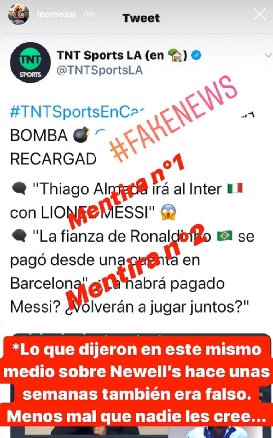 Ο Λιονέλ Μέσι διέψευσε οργισμένος τις φήμες για Ίντερ και Νιούελς