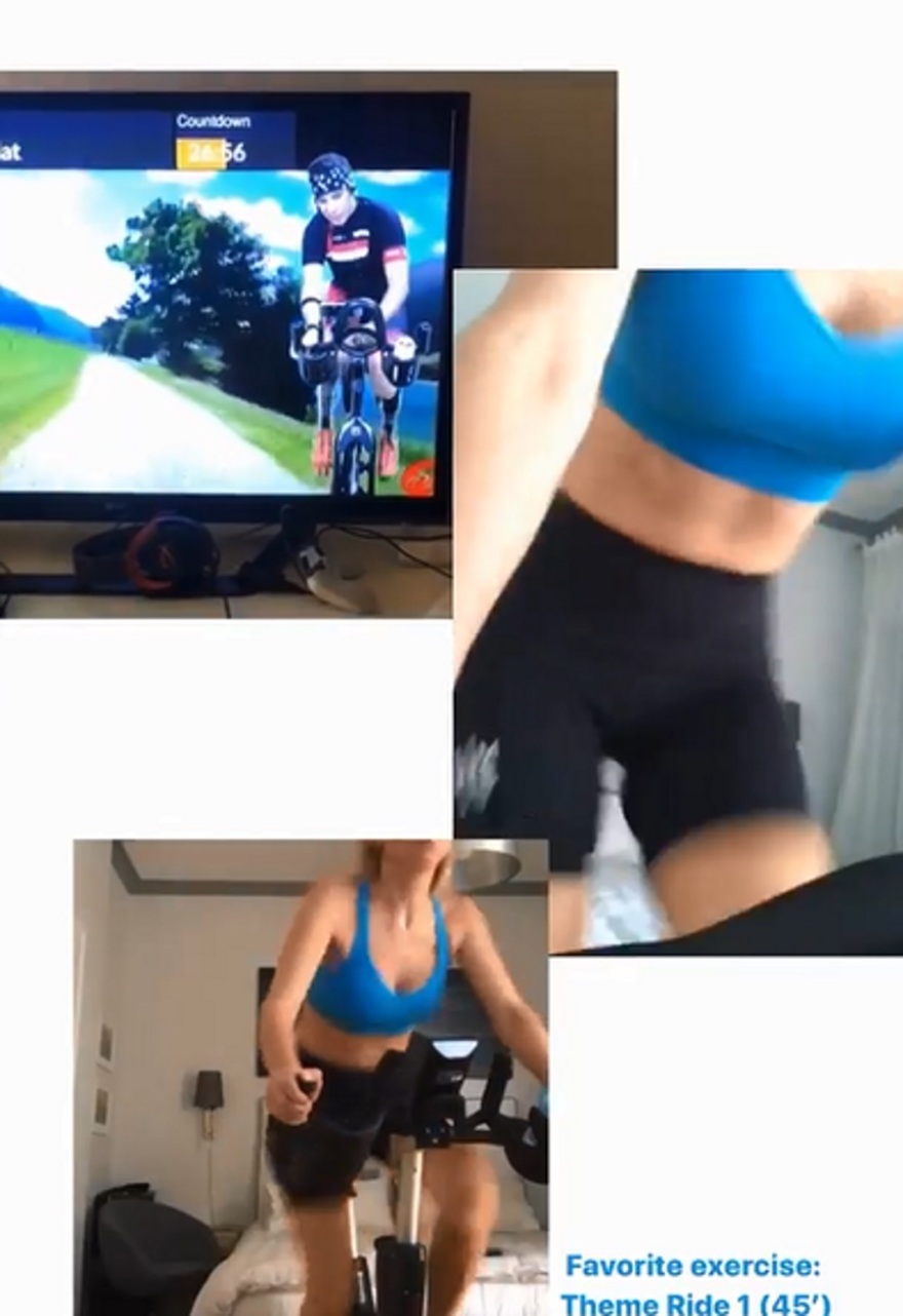 Η Χριστίνα Κοντοβά μένει σπίτι και «λιώνει» στη γυμναστική