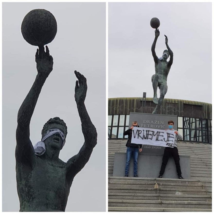 Έδεσαν τα μάτια στο άγαλμα του Ντράζεν για να μην… κοιτάζει την τωρινή Τσιμπόνα