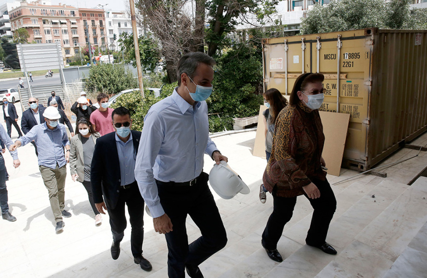 Κυριάκος Μητσοτάκης: Στο εργοτάξιο της Εθνικής Πινακοθήκης ο πρωθυπουργός