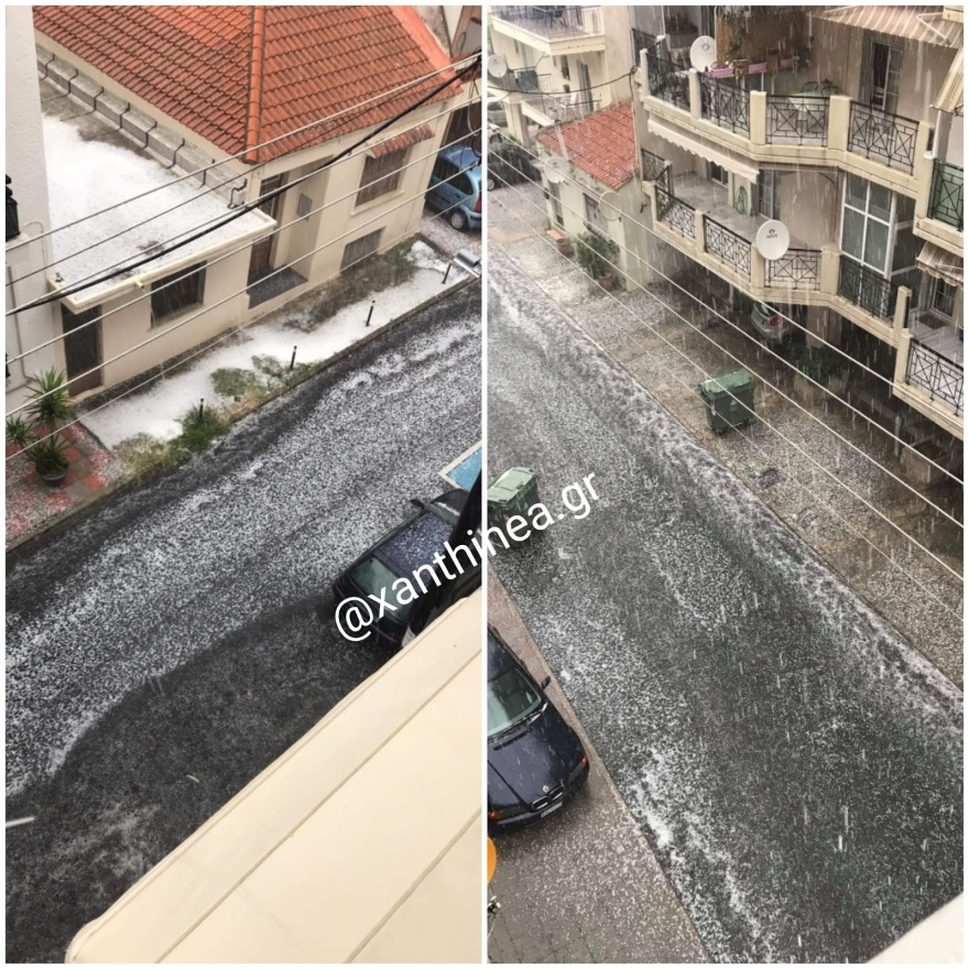 Κακοκαιρία: Υδροστρόβιλοι και χαλάζι έπληξαν την Ξάνθη
