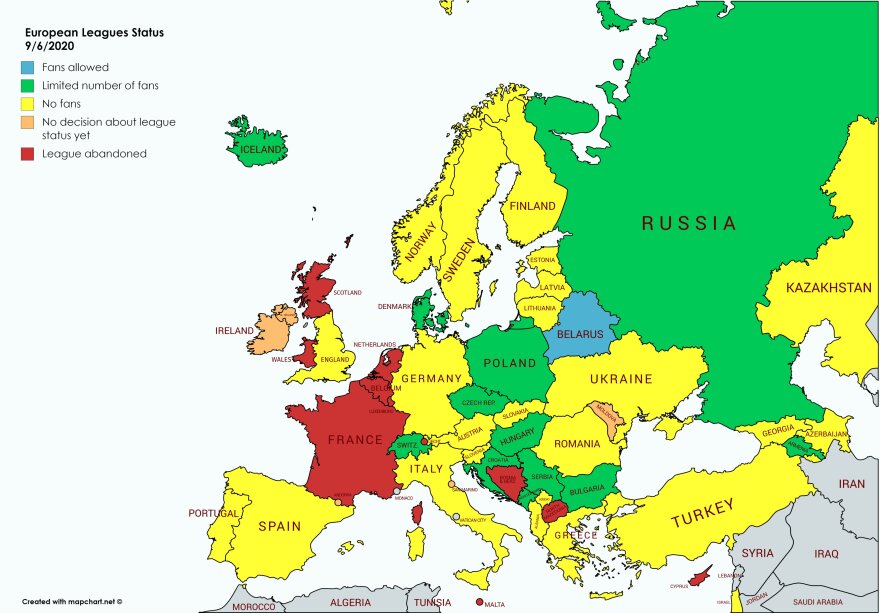 Ποδόσφαιρο: Το status της επανέναρξης σε κάθε χώρα της Ευρώπης 