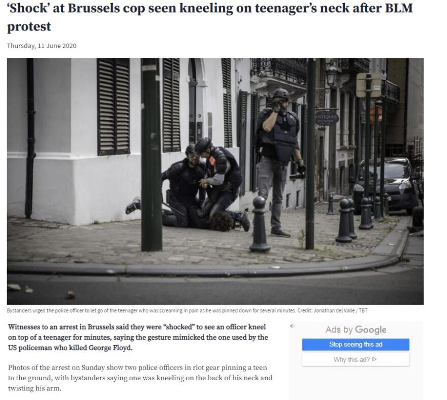 Αστυνομική βία - Βέλγιο: Οργή για αστυνομικούς που «πάτησαν» έφηβο διαδηλωτή με τα γόνατά τους