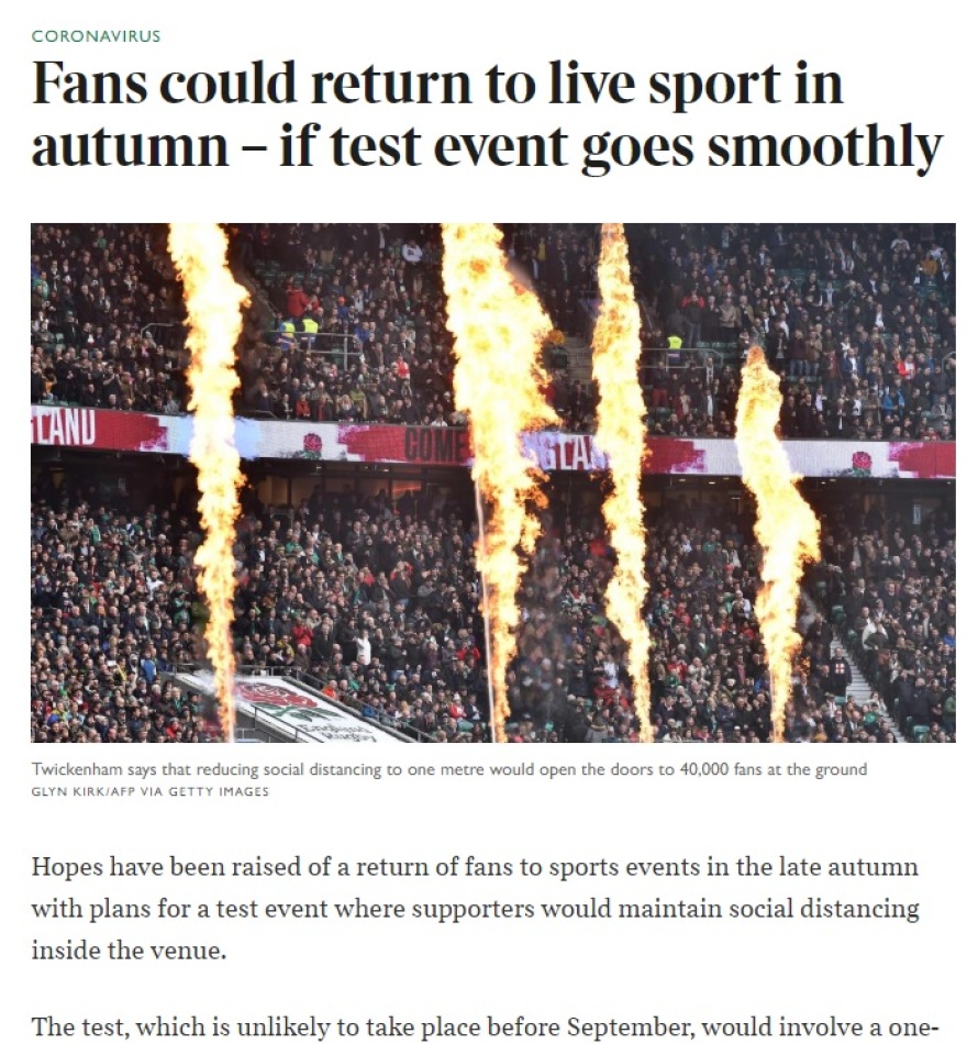 Times: «Πιθανή η επιστροφή του κόσμου στα γήπεδα από Σεπτέμβρη»