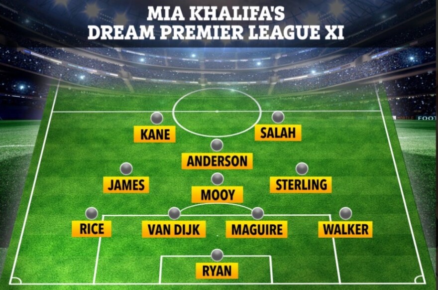 Η Mia Khalifa διάλεξε την αγαπημένη ενδεκάδα της Premier League