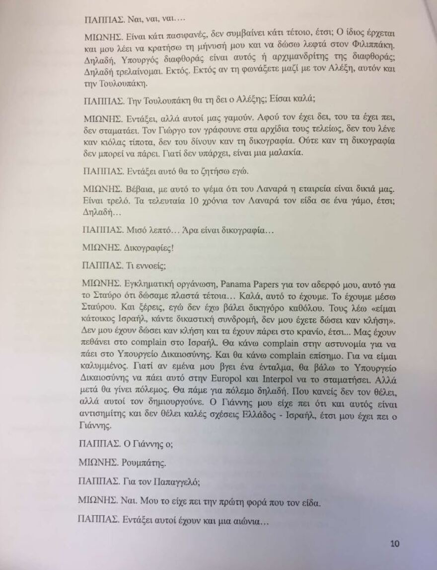 Συνομιλία Μιωνή - Παππά: Θύελλα για την «ατζέντα του μαγαζιού», τα «πολλά λεφτά», «και τη Μαρέβα»