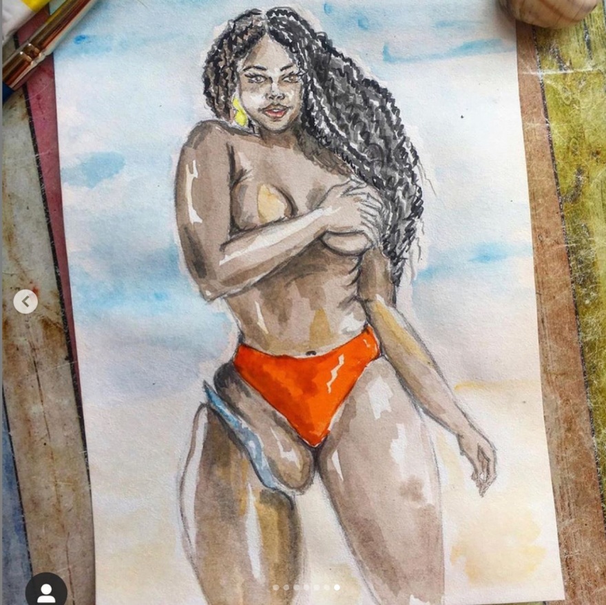 Marsha Elle: Η μαύρη Playmate με το πρόσθετο πόδι εμπνέει την τέχνη