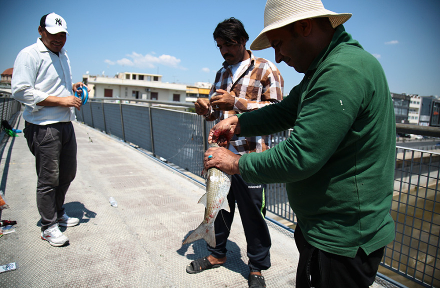 Κηφισός: Ψαρεύουν κέφαλους στο ύψος του Ρέντη - Δείτε φωτογραφίες
