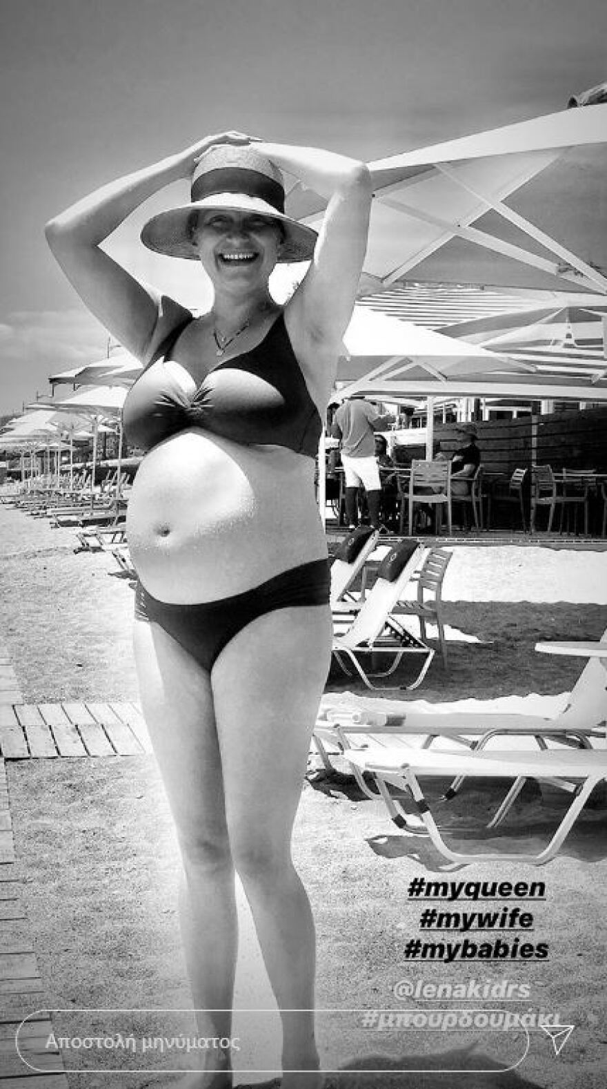 Αλέξανδρος Μπουρδούμης & Λένα Δροσάκη: Τη φωτογραφίζει έγκυο με μπικίνι – Του δανείζει το ψάθινο καπέλο της για τον ήλιο