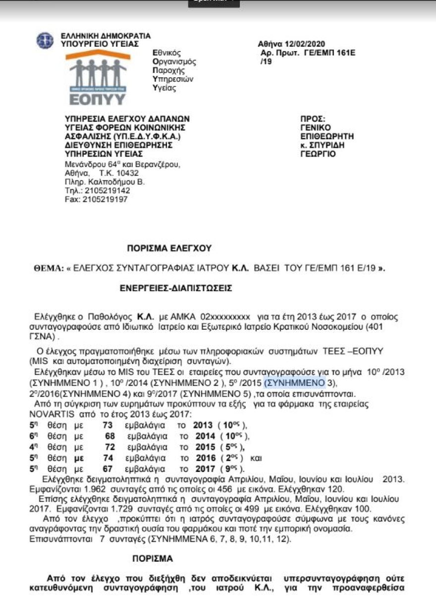 Υπόθεση Novartis: Σε φιάσκο (και) η προσπάθεια του μηχανισμού ΣΥΡΙΖΑ – Ρασπούτιν να εμπλέξουν τον σύζυγο της Ράικου