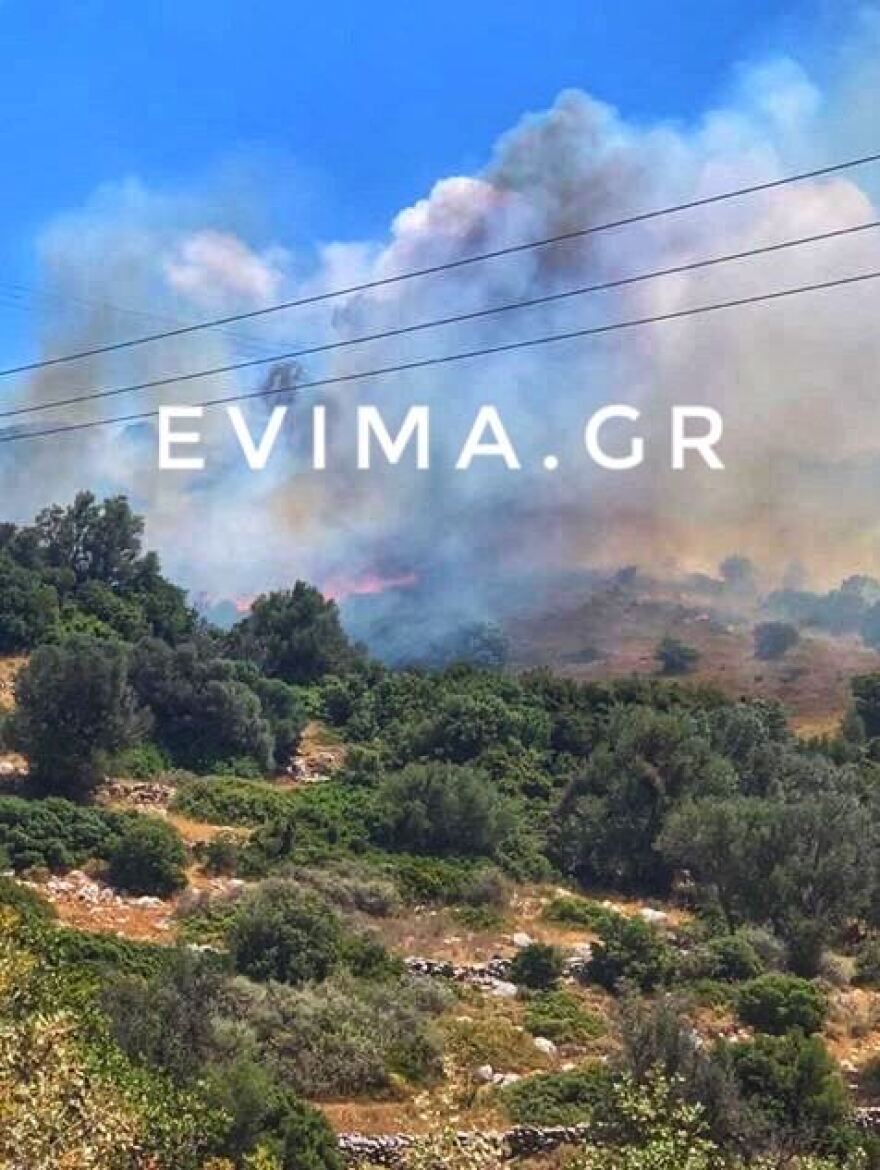Εύβοια: Φωτιά κοντά στην Κάρυστο - Στον οικισμό Ραπταίοι