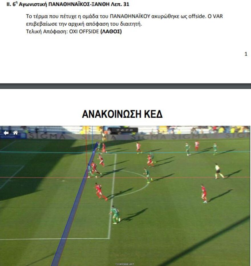 ΚΕΔ: Ανακοίνωσε τα λάθη και τα σωστά στις περιπτώσεις οφσάιντ
