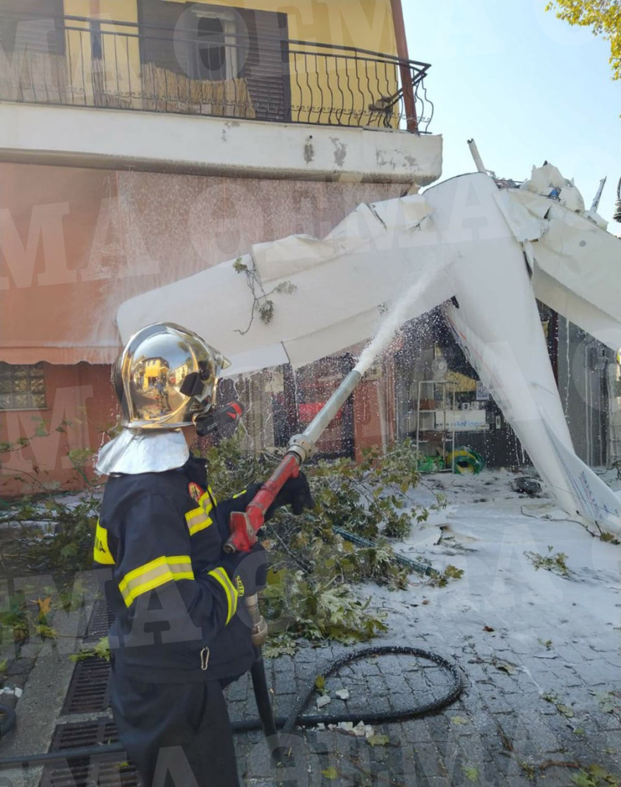 Πτώση μονοκινητήριου αεροπλάνου στην Πρώτη Σερρών - Δείτε φωτογραφίες