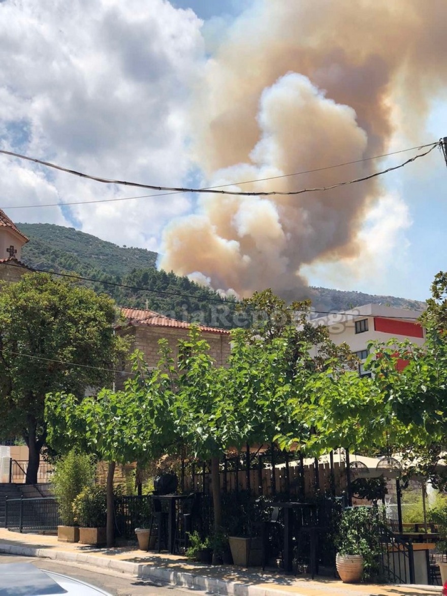 Μεγάλη φωτιά στην Αταλάντη, κοντά στα σπίτια οι φλόγες 