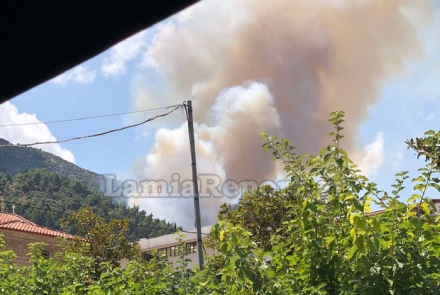 Μεγάλη φωτιά στην Αταλάντη, κοντά στα σπίτια οι φλόγες 