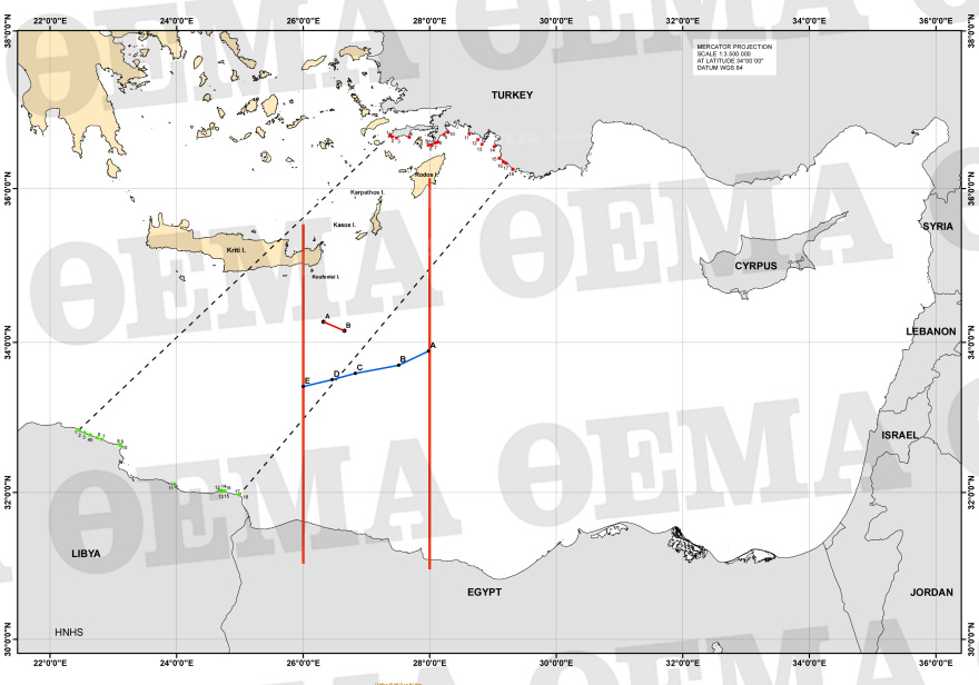 Συμφωνία Ελλάδας - Αιγύπτου: Αυτός είναι ο χάρτης οριοθέτησης ΑΟΖ μεταξύ των δύο χωρών