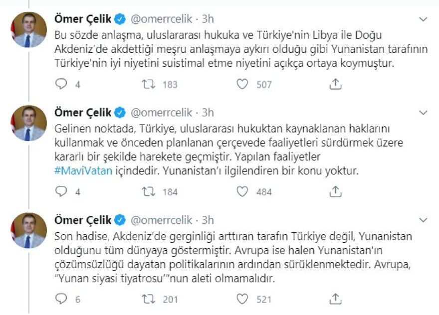 Νέο παραλήρημα Τσελίκ: Οι ένοπλες δυνάμεις μας δεν θα επιτρέψουν επέμβαση στο Oruc Reis