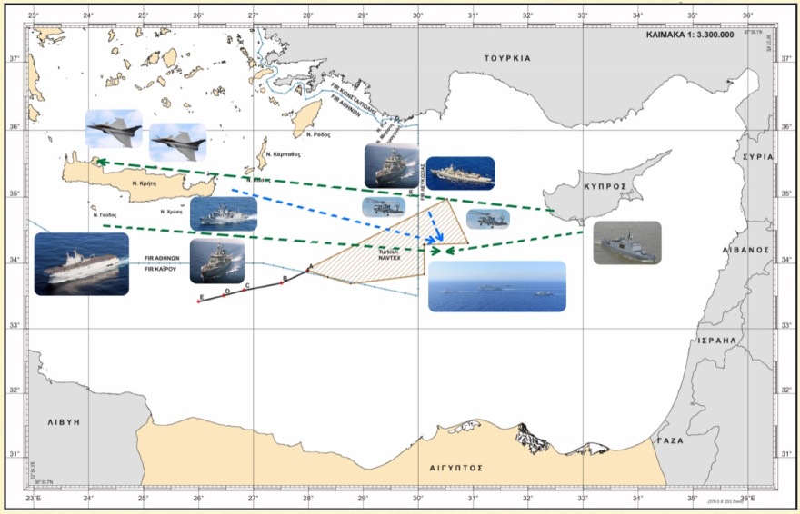 Άσκηση Ελλάδας-Γαλλίας: Δείτε χάρτη ντοκουμέντο και βίντεο-φωτογραφίες από τα κοινά γυμνάσια στην τουρκική NAVTEX