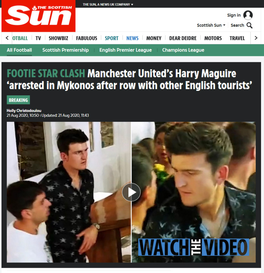 Πρώτο θέμα στα βρετανικά Μέσα η σύλληψη του Μαγκουάιρ στη Μύκονο