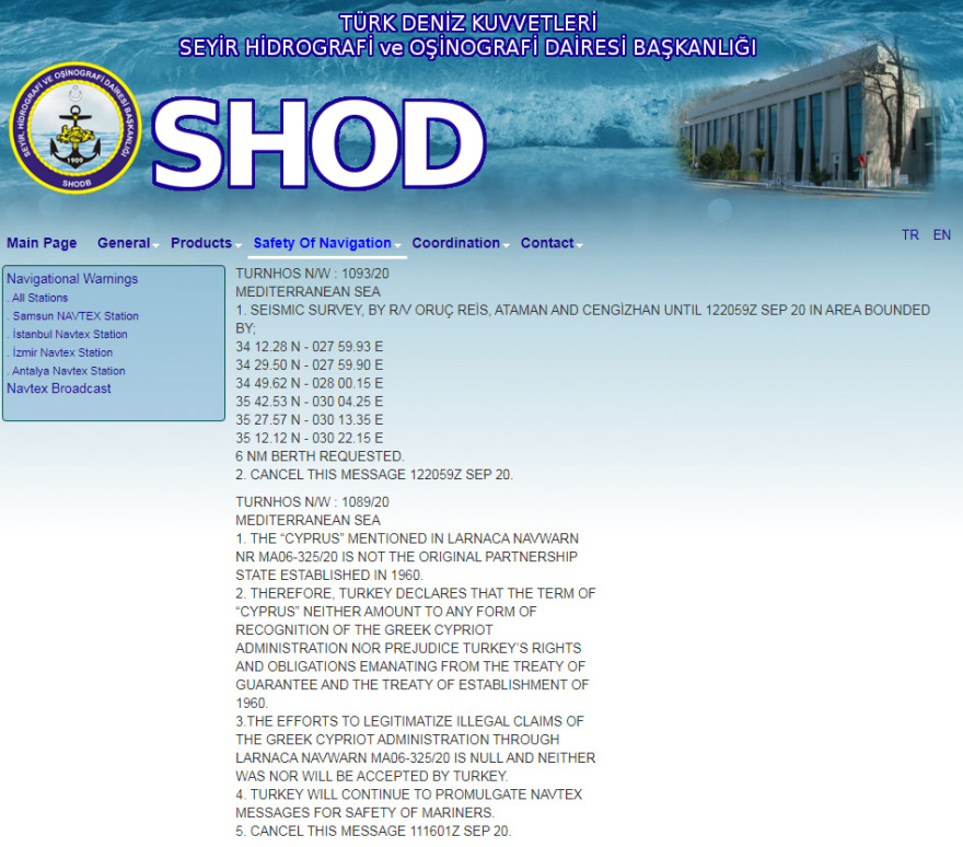 Νέα τουρκική NAVTEX για έρευνες του Oruc Reis - Το στέλνουν πιο κοντά σε Ρόδο και Καστελόριζο