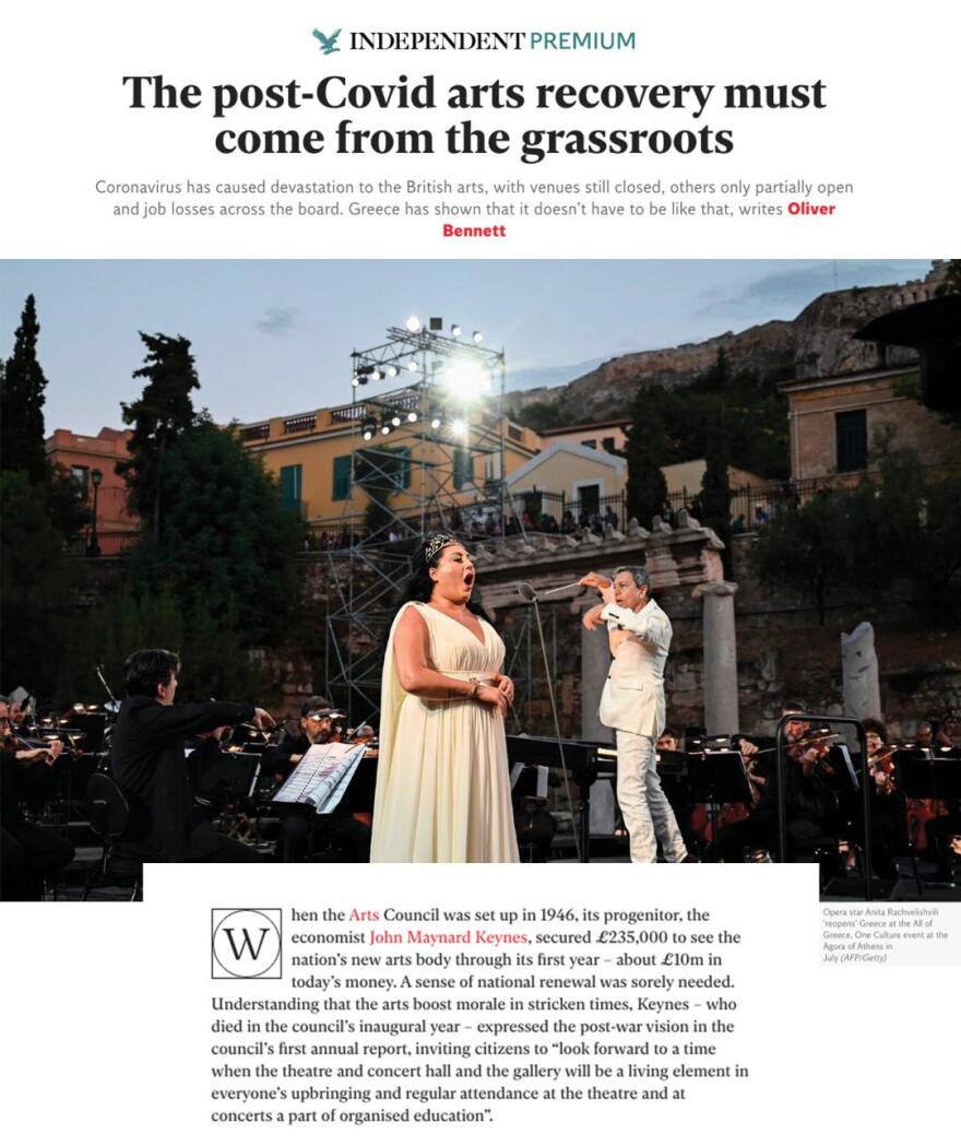 Ύμνοι στα ξένα μέσα για την δράση της Εθνικής Λυρικής Σκηνής εν μέσω κορωνοϊού