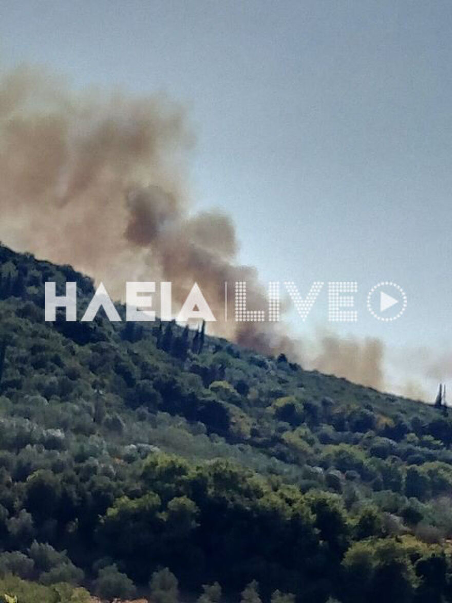 Φωτιά στον Κολοκυθά Ηλείας - Οδηγία για εκκένωση του χωριού Δάφνη, οι φλόγες έφτασαν κοντά στα πρώτα σπίτια