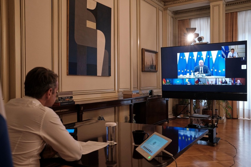 Τηλεδιάσκεψη Μητσοτάκη με Μισέλ και Μέρκελ για την Τουρκία