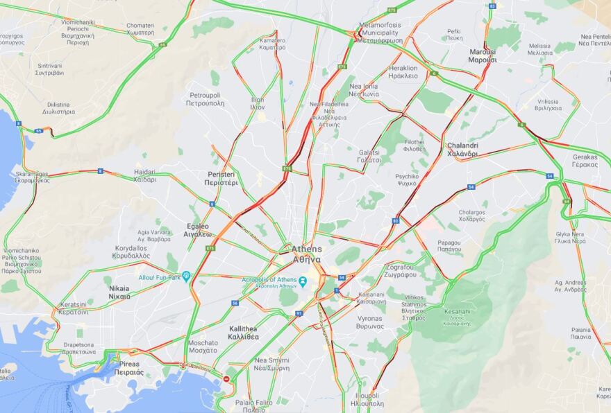 Κίνηση στους δρόμους: Μποτιλιάρισμα στον Κηφισό - Live η κίνηση τώρα