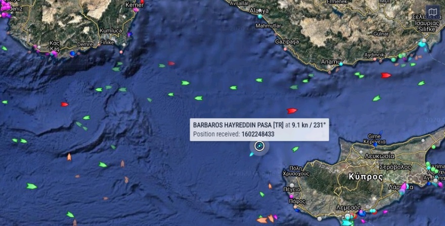 Ελληνοτουρκικά: Μυστήριο με την πορεία του τουρκικού ερευνητικού «Μπαρμπαρός»