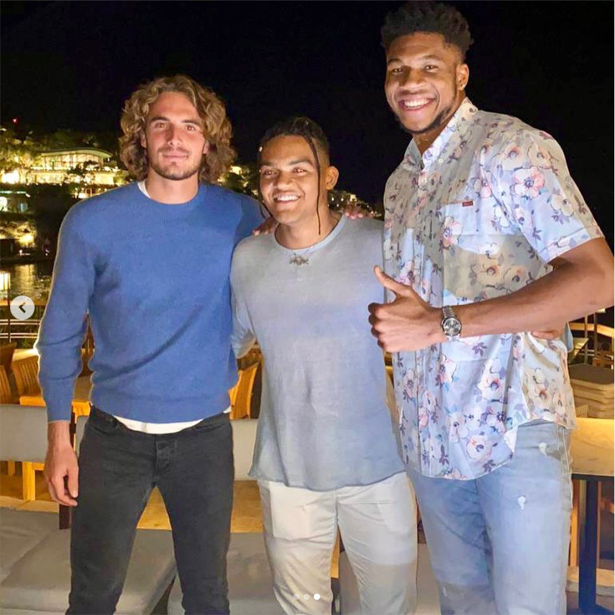 Γιάννης Αντετοκούνμπο, Στέφανος Τσιτσιπάς και Εμμανουήλ Καραλής διασκέδασαν μαζί