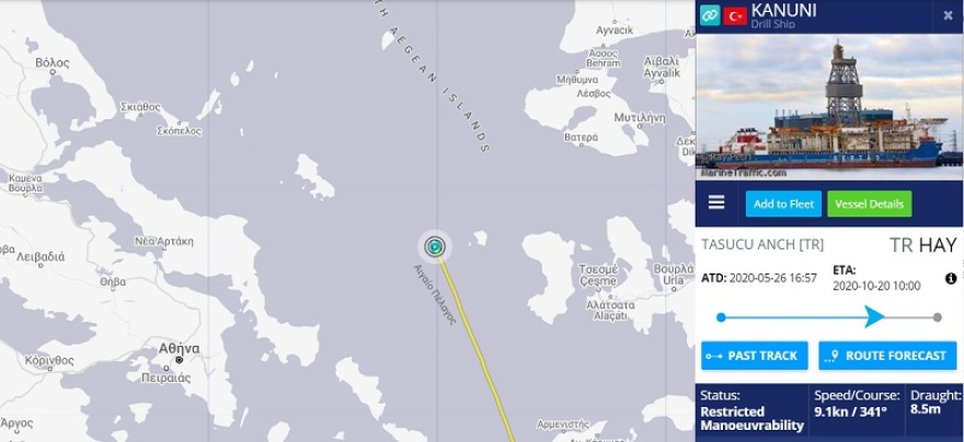 Προς Μαύρη Θάλασσα πλέει το Kanuni, η «κορωνίδα» των τουρκικών γεωτρύπανων