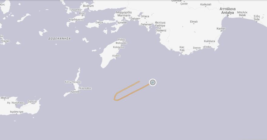 Νέα τουρκική Navtex για το Oruc Reis που πλέει προς το Καστελόριζο