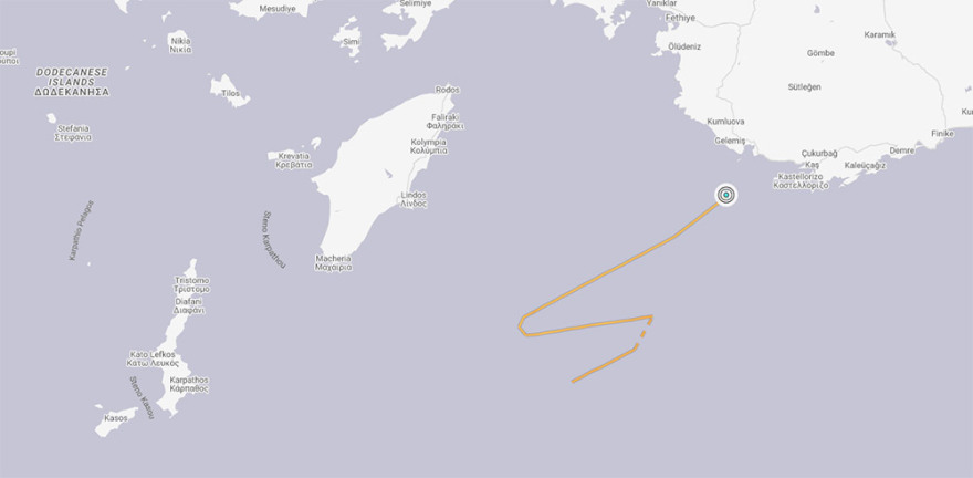 Oruc Reis: Πλέει με ρότα δυτική προς τη Ρόδο  - Δείτε χάρτες με την πορεία του 