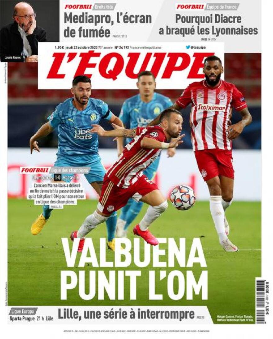 Ολυμπιακός: Πρωτοσέλιδο στην Equipe η νίκη επί της Μαρσέιγ